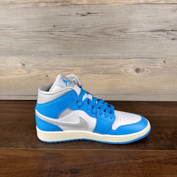 Nike Air Jordan 1 Mid Womens Size 8 Dark Powder Blue Summit Grey BQ6472 400 - Picture 6 of 9